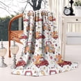 thumbnail image 4 of Red Truck with Fall Pumpkins Pattern Blanket,Comfortable Soft Lamb Wool Throw Blanket,All Season,Warm Lightweight Blankets for Sofa Bed Couch Living Room Chair,50"x60", 4 of 4
