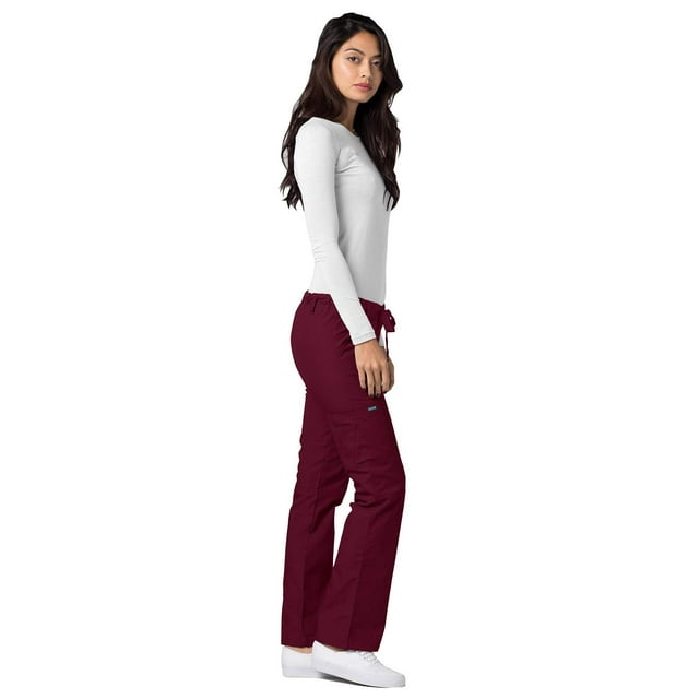 Adar Pantalon d'Uniforme Droit pour Femmes Universal, à Cordon, Popeline Durable, Noir