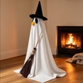 thumbnail image 2 of suore Halloween Goose Costume, Halloween Porch Goose Outfits for 17/24 Inch Lawn Statue, Goose with Witch Hat and Broom for Outdoor Fall Decor, Garden Patio Statue Clothing for Cement Plastic Geese, 2 of 5