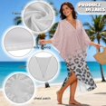 thumbnail image 6 of Xoenoiee Leopard Glitter Print Kaftan Dresses for Women Plus Size V Neck Caftans Long Batwing Sleeve Beach Cover Up High-Slit Summer Mumu Dresses, 6 of 7