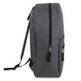 thumbnail image 5 of Basic Classic Solid Color Backpack with Front Zipper Accessory Pocket, Dual Zipper Closure & Padded Shoulder Straps for Work, School, Office, Gym, Sports, Travel, Commute & Recreation in Gray, 5 of 6