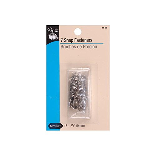 Dritz 15-65 Snap Fasteners, Size 15 (3/8-Inch), Nickel, 7 Count