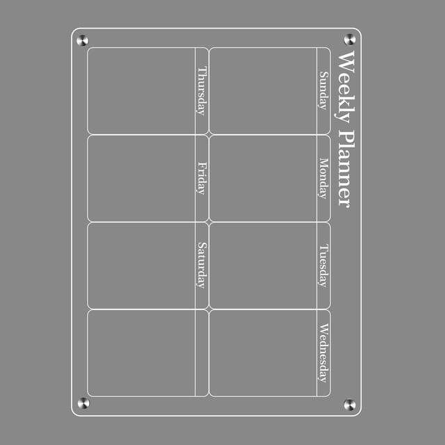 Fridge Calendar, Clear Acrylic Magnetic Monthly and Weekly Planning Board for Fridge Calendar 40x30cm