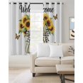 thumbnail image 2 of Spring Sunflower Blackout Curtains for Bedroom Living Room Darkening Curtains 63 Inches Long Yellow Butterfly Bows Pastoral Art Window Curtain 2 Panels Set Window Treatment Grommet Drapes 52"x63", 2 of 9