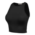thumbnail image 2 of Women's Trio Sleeveless Casual Crew Neck Fitted Cropped Tank Top Shirts, 2 of 5