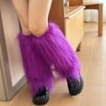 thumbnail image 5 of GRABLOOM Cozy Furry Leg Warmers Women Fashion Colorful Boot Toppers for Costume Parties, 5 of 8