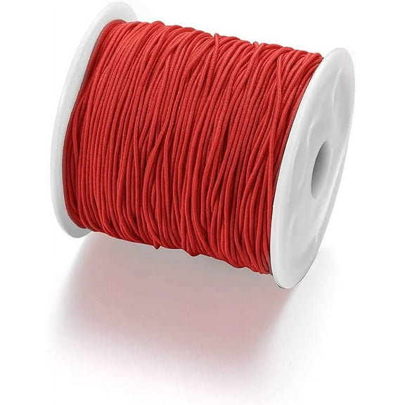 Elastic String, 1.5mm Red Bracelet String Elastic Thread for Jewelry Making, 100m Stretchy Necklace String Cord for Beading, 100m Red