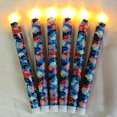 thumbnail image 2 of 6PCS Printed Flameless Taper Candles with Classic Japanese Pattern Elements, 10 Inch LED Candlesticks Battery Operated with 11-Key Remote for Wedding Party Home Decor Gifts, 2 of 6