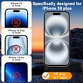 thumbnail image 2 of 3 Pack Screen Protector for iPhone 16 Plus with 3 Pack Camera Lens Tempered Glass Protector, 6.7 Inch HD Clear 9H Hardness Full Coverage, Scratch Resistent, Easy Installation, Bubbles Free, 2 of 6