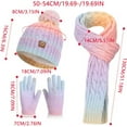 thumbnail image 3 of Hat Scarf Glove Set for Kids Boys Girls Winter Beanies with Pompom Knitted Scarf Thermal Gloves Outdoor Warm Accessories, 3 of 7
