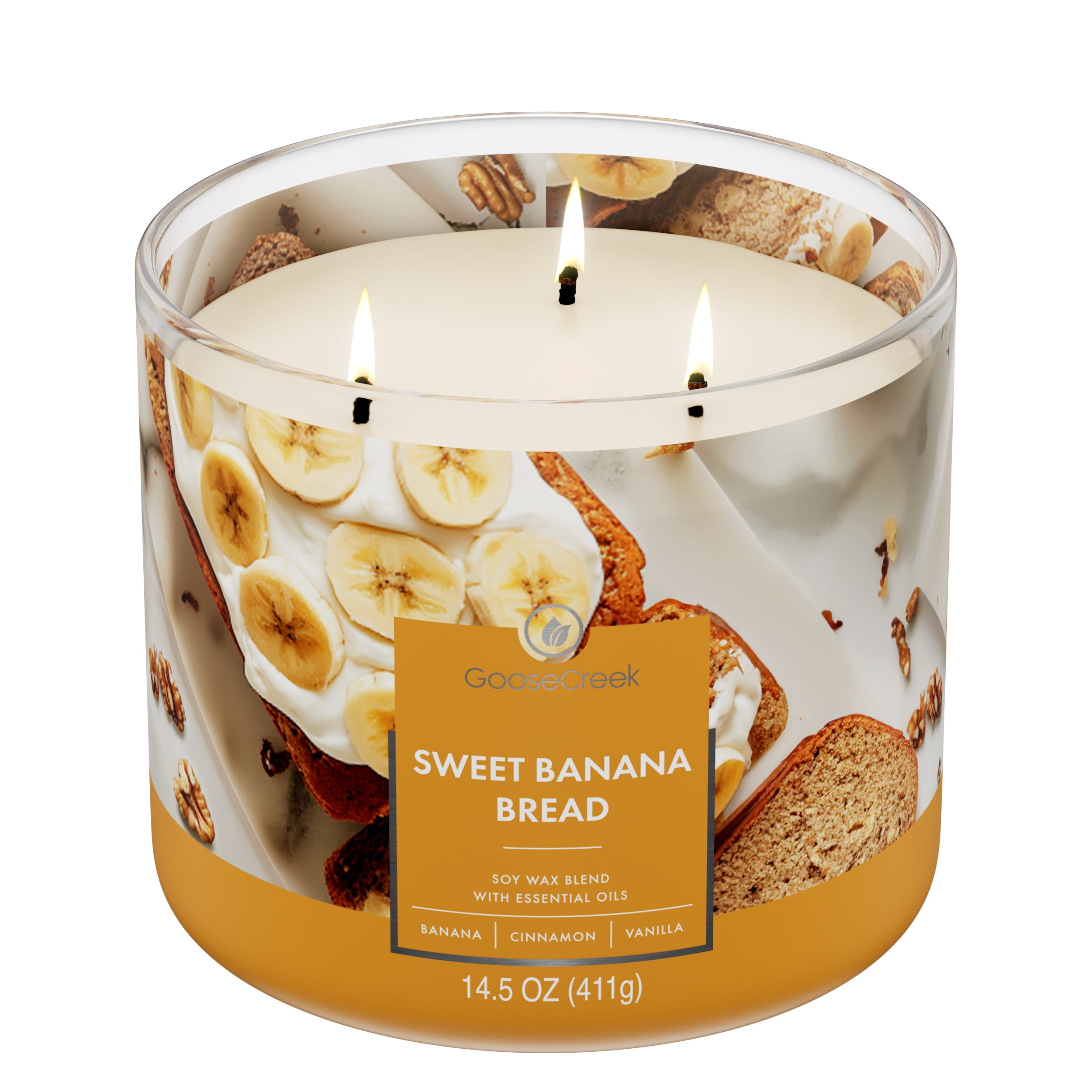 Goose Creek 3-Wick Sweet Banana Bread Scented Jar Candle, 14.5oz.