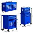 thumbnail image 5 of Aukfa Tool Box, 2 in 1 Steel Rolling Tool Chest & Cabinet on Wheels for Garage, 8-Drawers, Blue, 5 of 17