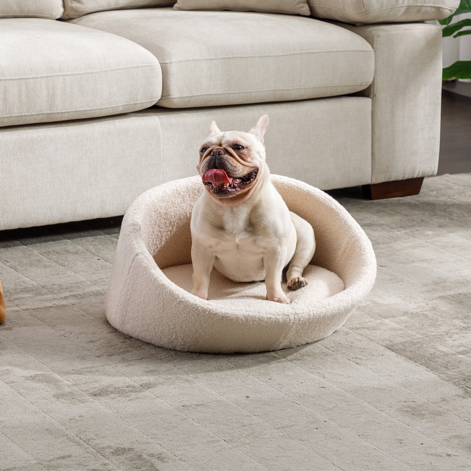 Pefilos 21" Dog Beds for Small Medium Dogs, Waterproof Memory Foam Indoor Pet Sofa Bed with Sides, Non-Slip Bottom Cat Couch Bed, Beige Pefilos 21" Dog Beds for Small Medium Dogs, Waterproof Memory Foam Indoor Pet Sofa Bed with Sides, Non-Slip Bottom Cat Couch Bed, Beige