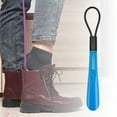 thumbnail image 2 of Unique Bargains 1 Pc Sling Short Handle Hangable Shoe Horn for Shoe 11.81"x1.5" Black Blue, 2 of 6