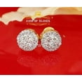 thumbnail image 2 of King of Bling's 10K Real Yellow Gold Real Diamond 0.50CT Men's/Women's Stud Round Earrings, 2 of 11