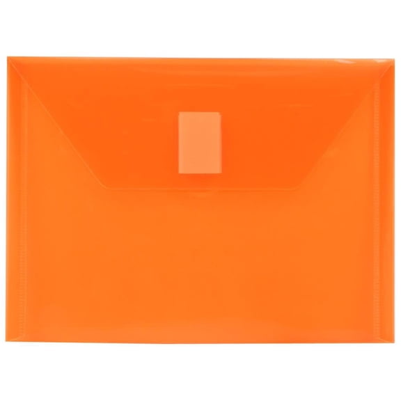 JAM Paper Plastic Envelopes with Hook & Loop Closure, Index, 5 1/2 x 7 1/2, Orange, 3/Pack