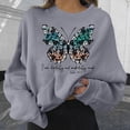 thumbnail image 2 of Gibobby Divertidas Sudaderas para Adolescentes Sudaderas para mujeres camisas de manga larga Pullover Top （Gris， S), 2 of 5