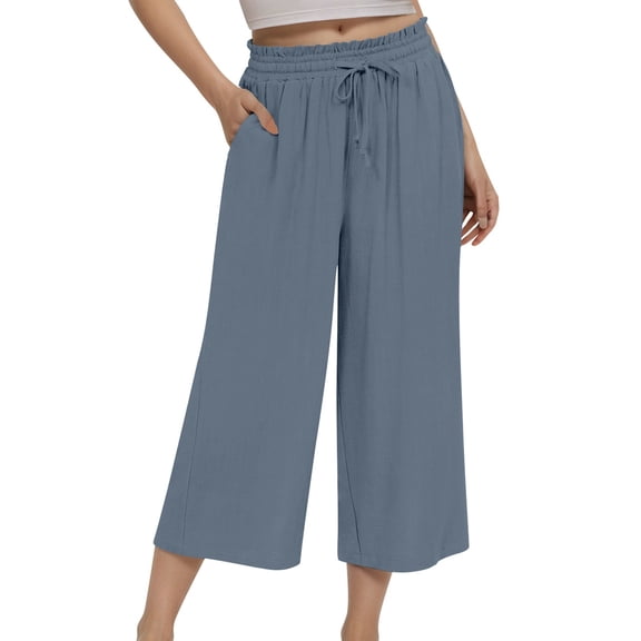 Women's Pants High Waisted Trousers Baggy Pant Capri Pants Womens Pants Casual Comfy Clothes Trendy Womens Clothes