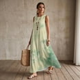 thumbnail image 3 of Xixirimido Green Tree Leaf Print Women Casual Dresses Maxi Summer Sundress Sleeveless Loose Fit A Line Long Dress with Pockets Beach Vacation Outfits, 4X-Large, 3 of 7