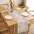 thumbnail image 3 of Table Runner 120 Inches Long for Kitchen Dining, Pink Leaves Dresser Scarf Farmhouse, Dining Table Decorations for Wedding/Parties, Green Summer Botanical Pastoral 13 x 120 In, 3 of 8