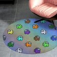 Among Us Round Coral Velvet Floor Mat，Washable Round Rug for Bathroom