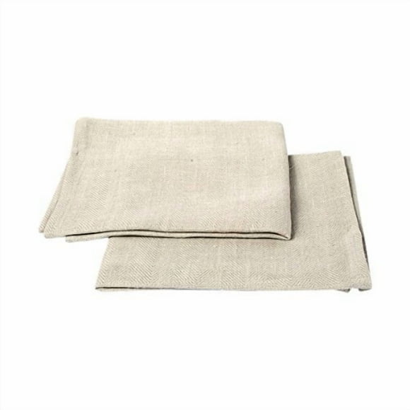 LinenMe Linen Lara Hand Towels, 12 by 20-Inch, Silver, Set of 2