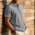 thumbnail image 4 of Mens Casual Shirts Summer Short Sleeve Solid Color Polos Daily Comfort Classic Collared Shirt for Big and Tall, 4 of 8