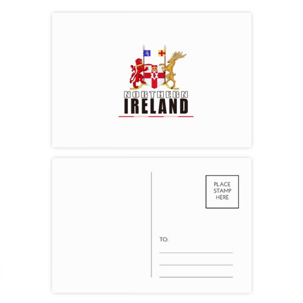 Northern Ireland Logo Map Flag Postcard Set Birthday Mailing Thanks