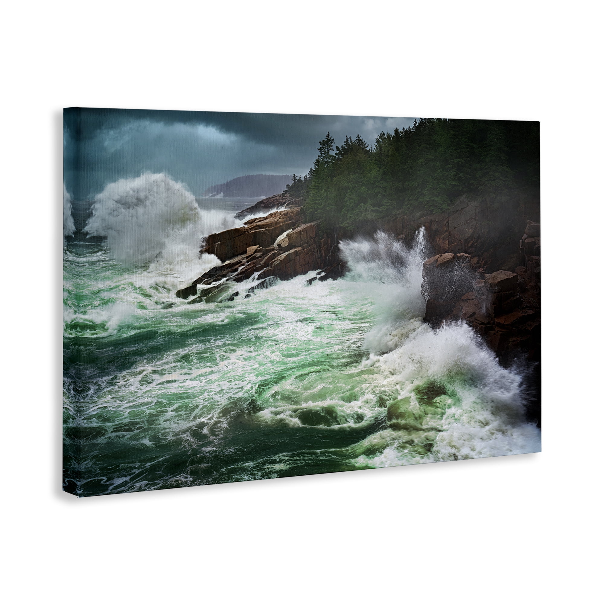 Stupell Industries Strong Crashing Waves Nautical & Beach Photography Wrapped Canvas Art Print Wall Art, 24 x 16