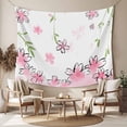 thumbnail image 2 of Pink Flowers Small Tapestry for Bedroom Wall Hanging Tapestry, Cartoon Botanical Floral Vines Leaves Ceiling Backdrop Tapestries Poster Blanket Wall Decor for Teens Room Living Room Dorm 23" x 28", 2 of 8