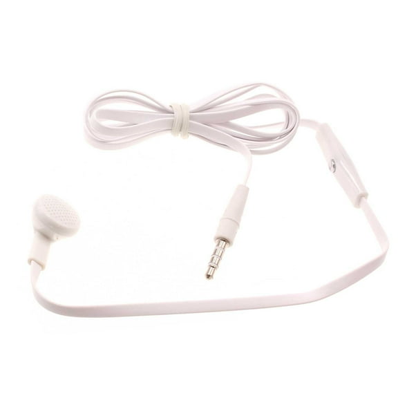 Wired Earphone Mono Headset for OnePlus Nord N200 5G Phone - Single Earbud 3.5mm Headphone Flat White D9P