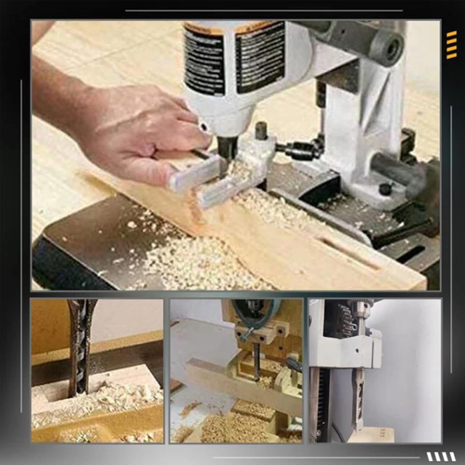 Woodworking Square Hole Drill Bits, 4pcs/6pcs Square Hole Mortise Chisel Drill Bit Tools, 1/4, 5/16, 3/8,1/2, 9/16, 5/8 Wood Mortising Chisel Set for Machines (6pcs)