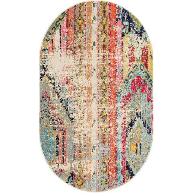 Unique Loom Tapis Surteint Moderne Sedona 3' 3 x 5' 3 Ovale Multi/Beige