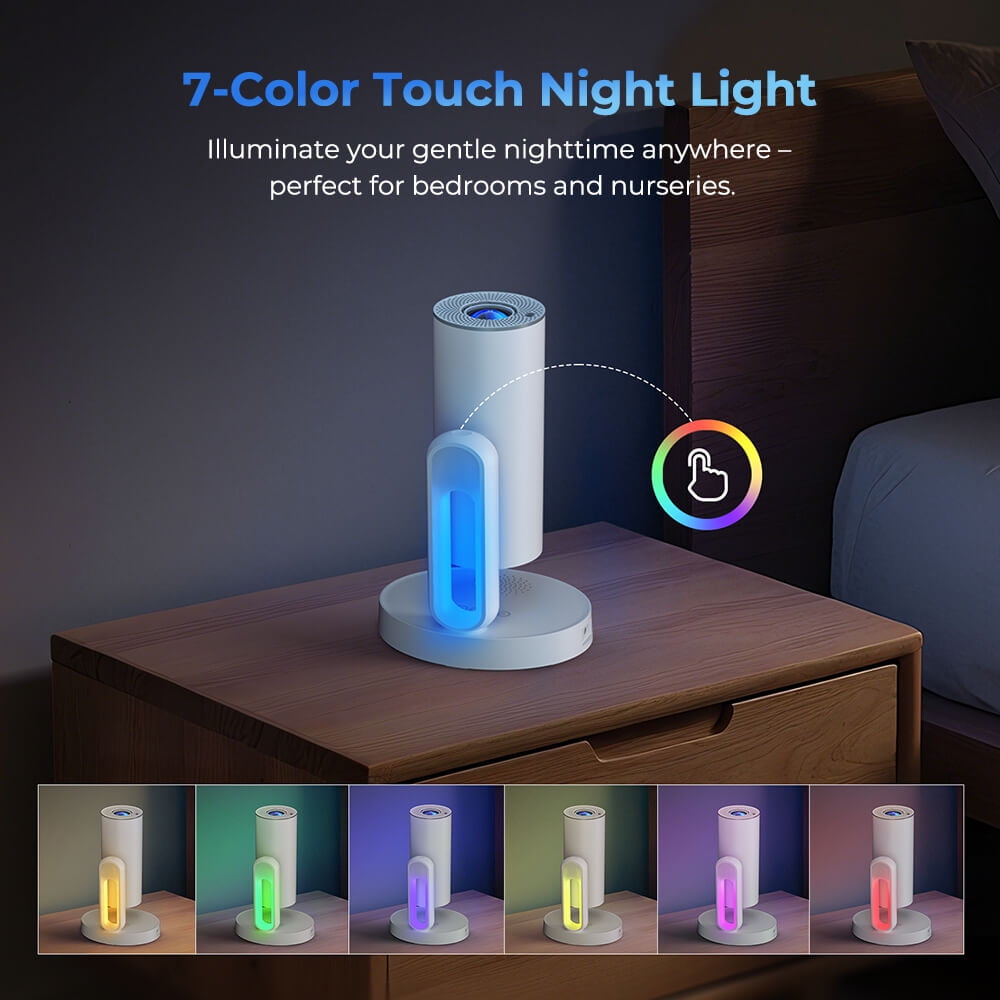 ETOE Starfish Plus Projector with Built-in Google TV, 140° Rotation & Automatic Screen Adjustment, Voice-Assisted Setup, Touch Night Light, Netflix/Google Certified for Home & Outdoor Use