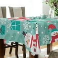 thumbnail image 3 of 60"x60" Christmas Snowman Tablecloth, Waterproof Washable Polyester Square Table Cover, Durable Tablecloth for Kitchen Dining Table Party Decor, 3 of 7