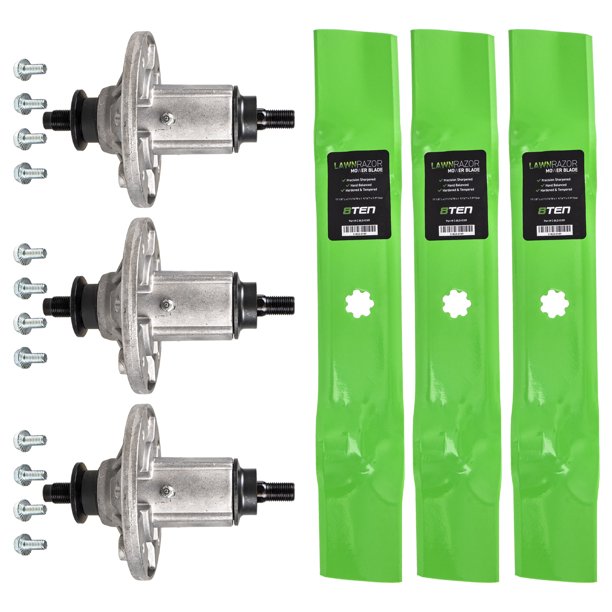 8TEN Spindle High Lift Blade Kit For John Deere 48 Inch Cut Deck 145