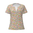 thumbnail image 3 of Naloa Watercolor Wildflowers Print T-Shirts Short Sleeve V Neck Tees for Women Fashion Tops Trendy Lightweight Soft Casual Summer Outfits Clothes, 3 of 5