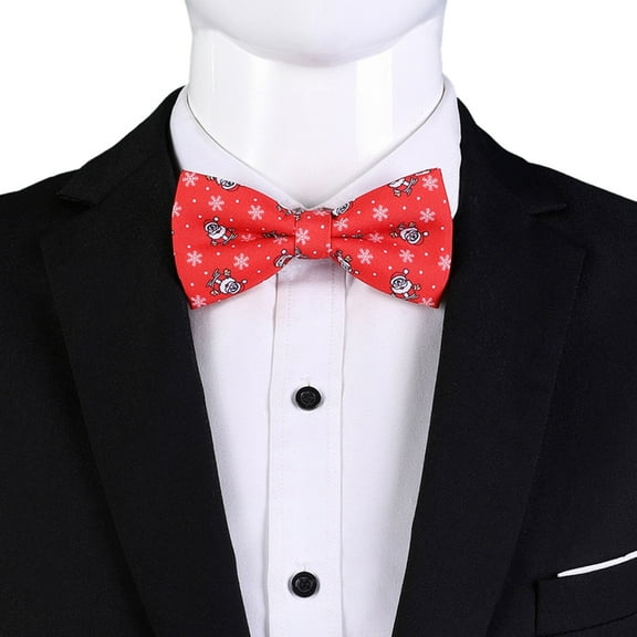 YUUZONE Christmas Themed Bowtie Festive Jacquard Tie for Men Holiday Event Bow Tie Tuxedo Necktie for Festival Family Gathering