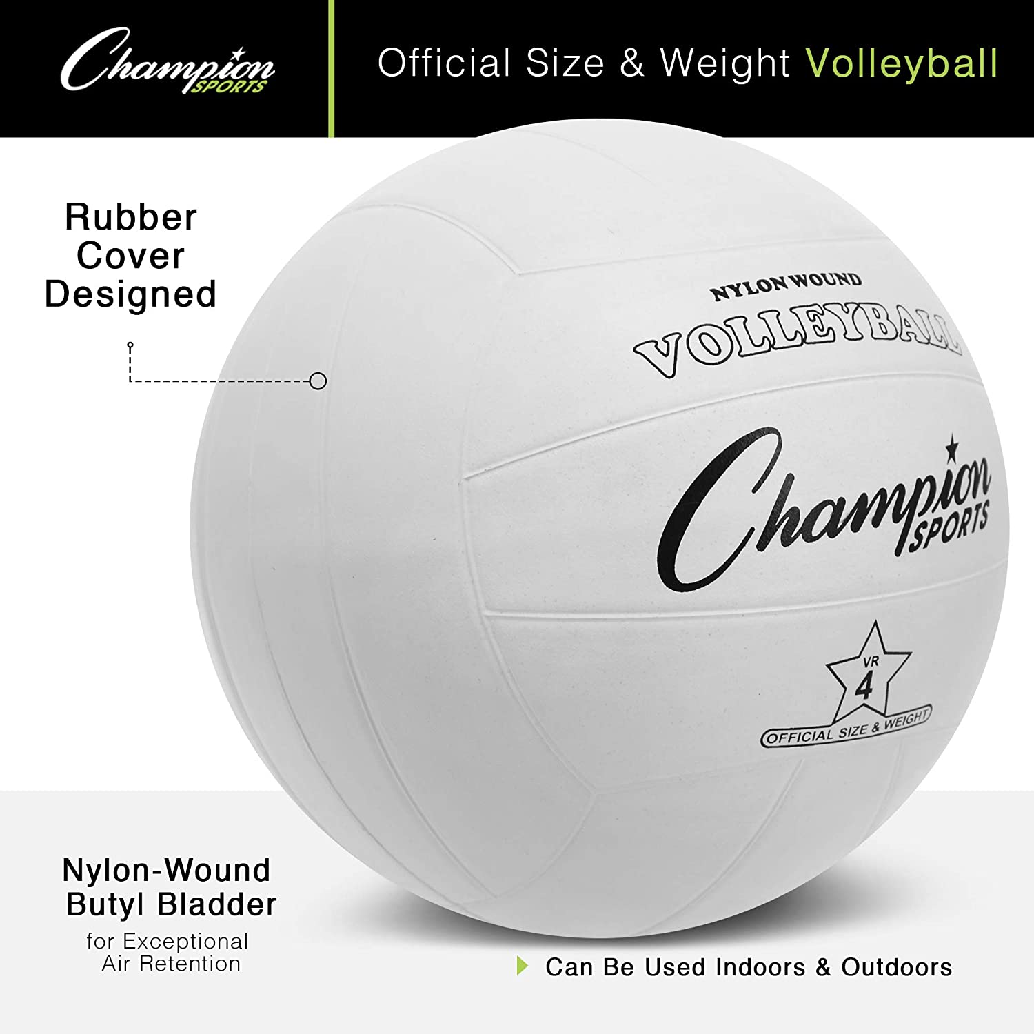 Champion Sports Official Size Rubber Volleyball photo 4