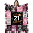 thumbnail image 1 of JUYGO Sweet 21st Birthday Gifts for Girls- 21 Year Old Birthday Gifts Blanket for Her,Sweet 21st Birthday Gift Ideas for Girl,21st Bday Decorations Blanket 50"x60", 1 of 6