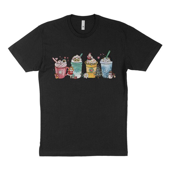 Holiday Drinks Christmas Shirt Unisex Large Black