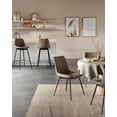 thumbnail image 5 of VASAGLE Bar Stools Set of 2, Counter Height Bar Stools with Back, Ergonomic Backrest, Synthetic Leather, Metal Legs, 24.4-Inch Tall Stools for Kitchen Island Home Bar, Coffee Brown, 5 of 10