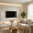 thumbnail image 4 of BEAUTYPEAK 4PCS 48"x 24" 3D Wall Decor Wall Panels Faux Stone Siding, Ivory White, 4 of 7