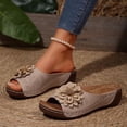 thumbnail image 4 of Summer Comfortable Sandals For Women One-Line Hollow Fish Mouth Wedge Heel Casual Outdoor Summer Beach Walking Sandals, 4 of 8