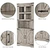 thumbnail image 5 of Kojooin Farmhouse Corner Cabinet, Tall Corner Storage Cabinet with Barn Door & Adjustable Shelves,White, 5 of 7