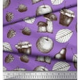 thumbnail image 3 of Soimoi Modal Satin Fabric Mushroom, Pear Fruits Print Sewing Fabric Yard 42 Inch Wide, 3 of 3