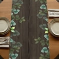 thumbnail image 5 of Table Runners 120 Inches Long Dress Scarves, Spring Pink Roses Farmhouse Coffee/Dining/Kitchen Table Runner for Living Room, Pastoral Eucalyptus Leaves Brown Wooden 13x120 Inch, 5 of 9