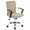 Khaki, Silver Chrome Base, variant on Linen Office Chair with Arms, Upholstered Mid-Back Desk Chair with Adjustable Height and Back Angle, 360° Swivel with Wheels for Home Office or Study (Dark Grey)