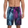 thumbnail image 1 of Balery Hip-Hop Glasses Gorilla Pantalones cortos de pijama de punto de algodón para hombre con cinturilla y bolsillos-4X-Large, 1 of 6