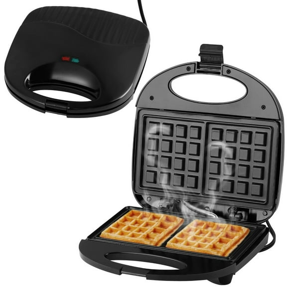 Waffle Maker with Nonstick Plate, 750W No-drip Waffle Maker, Portable Waffle Iron with Anti-scald Handle, Waffle Press, Breakfast Machine with Indicator Lights, Easy to Clean